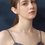 18K Gold Love Necklace with Teardrop Pendant