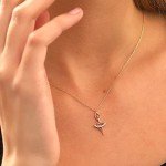 Elegant 14K Gold Ballerina Dancer Necklace