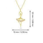 Elegant 14K Gold Ballerina Dancer Necklace