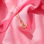 Elegant 14K Gold Ballerina Dancer Necklace