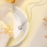 Dainty 14K White Gold Birthstone Infinity Necklace