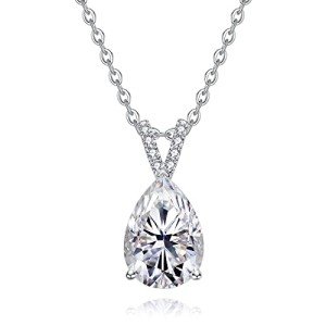 Elegant 14K White Gold Moissanite Pendant Necklace
