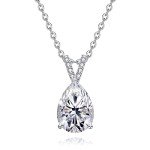 Elegant 14K White Gold Moissanite Pendant Necklace