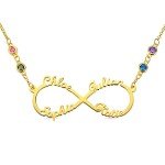 Personalized Infinity Name Necklace in Solid Gold
