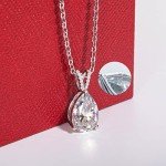 Elegant 14K White Gold Moissanite Pendant Necklace