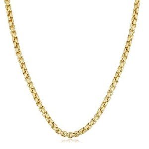 Solid 14k Gold Round-Box Chain Necklace for Charms