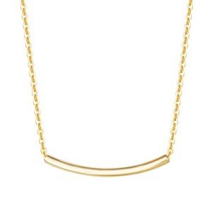 14K Gold Simple Smile Necklace for Women