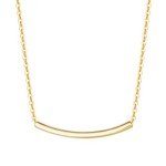 14K Gold Simple Smile Necklace for Women