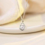 Dainty 14K White Gold Birthstone Infinity Necklace