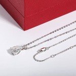 Elegant 14K White Gold Moissanite Pendant Necklace