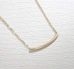 14K Gold Simple Smile Necklace for Women