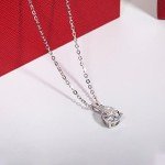 Elegant 14K White Gold Moissanite Pendant Necklace
