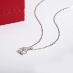 Elegant 14K White Gold Moissanite Pendant Necklace