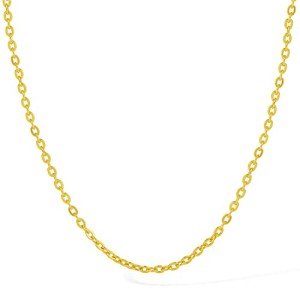 24K Solid Gold Dainty Oval Link Necklace