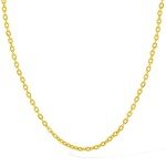24K Solid Gold Dainty Oval Link Necklace