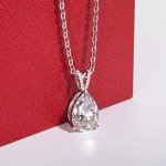 Elegant 14K White Gold Moissanite Pendant Necklace