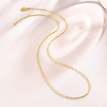 24K Solid Gold Dainty Oval Link Necklace