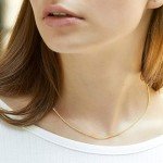 Dainty 18K Gold Thin Wheat Chain Necklace