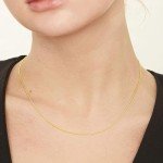 Dainty 18K Gold Thin Wheat Chain Necklace