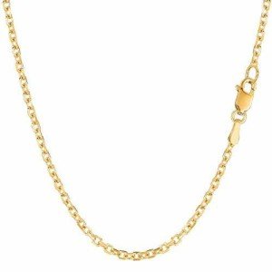 14k Yellow Gold Diamond Cut Cable Link Necklace