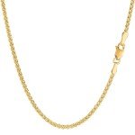 14k Gold Wheat Chain Necklace for Pendants