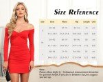 Vozobi Women's Sexy Mini Dress Cutout Deep V Neck Off Shoulder Long Sleeves Ruched Bodycon Party Club Cocktail Short Dresses Coffee