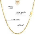14k Gold Wheat Chain Necklace for Pendants