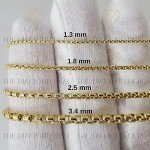 14k Gold Round-Box Chain Necklace for Pendants