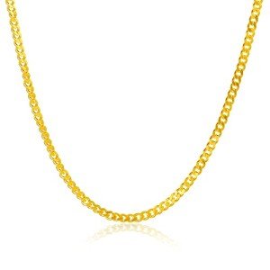24K Gold Dainty Oval Link Necklace for Women