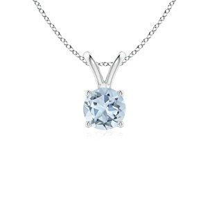 Natural Aquamarine Pendant Necklace in 14K Gold