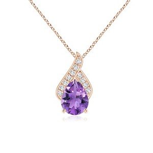 Natural Amethyst Pendant Necklace in 14K Gold