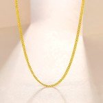 24K Gold Dainty Oval Link Necklace for Women