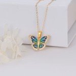Gold Butterfly Necklace with Cubic Zirconia