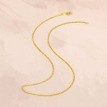 24K Gold Dainty Oval Link Necklace for Women