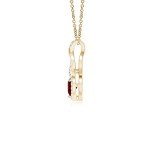 Natural Ruby Heart Pendant with Diamonds in Gold