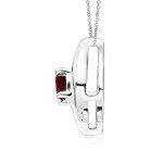 Oval Garnet and Diamond Pendant Necklace for Women