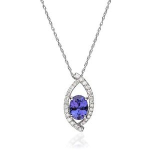 Elegant Tanzanite & Diamond Pendant Necklace for Women