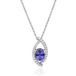 Elegant Tanzanite & Diamond Pendant Necklace for Women