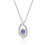Elegant Tanzanite & Diamond Pendant Necklace for Women