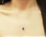 Elegant Tanzanite & Diamond Pendant Necklace for Women