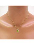 Stunning 14K Gold Peridot Pendant Necklace for Women