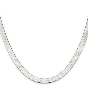 8mm Sterling Silver Herringbone Chain Necklace