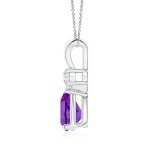 Amethyst Teardrop Pendant Necklace in Sterling Silver