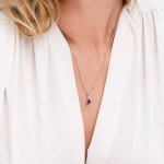 Amethyst Teardrop Pendant Necklace in Sterling Silver