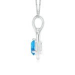 Swiss Blue Topaz Infinity Twist Pendant Necklace