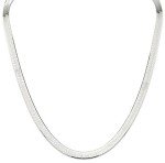 8mm Sterling Silver Herringbone Chain Necklace