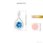Swiss Blue Topaz Infinity Twist Pendant Necklace