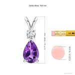 Amethyst Teardrop Pendant Necklace in Sterling Silver