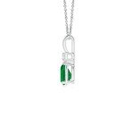 Emerald Teardrop Pendant Necklace with Diamond