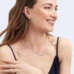 Moissanite Tennis Necklace in Sterling Silver